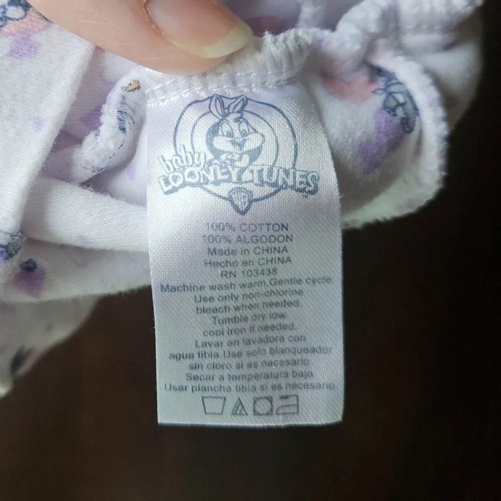 Y2K Warner Bros. Baby Looney Tunes Beanie - White and Purple
